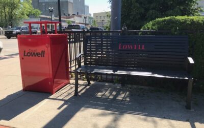 Lowell Bench and Trash Receptacle